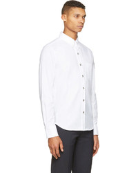Moncler Gamme Bleu White Oxford Logo Patch Shirt