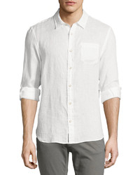 Jachs Ny Linen Long Sleeve Sport Shirt White