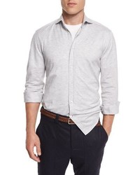 Brunello Cucinelli Knit Long Sleeve Sport Shirt