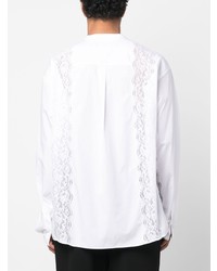 Dolce & Gabbana Lace Insert Collarless Shirt