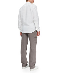 Vilebrequin Linen Long Sleeve Shirt White