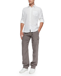 Vilebrequin Linen Long Sleeve Shirt White