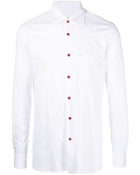 Kiton Logo Button Cotton Jersey Shirt