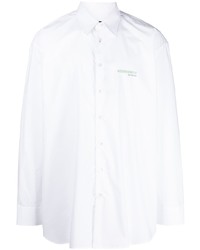 Raf Simons Logo Embroidered Long Sleeve Shirt