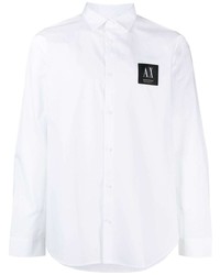 Armani Exchange Logo Patch Cotton Shirt