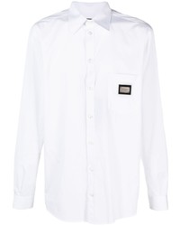 Dolce & Gabbana Logo Plaque Cotton Shirt