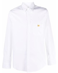 Fendi Logo Plaque Long Sleeve Shirt