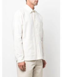 Z Zegna Long Sleeve Cotton Linen Blend Shirt