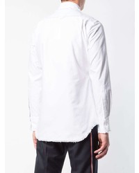 Thom Browne Long Sleeve Frayed Shirt