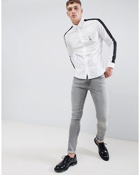 Cavalli Class Long Sleeve Shirt In White With