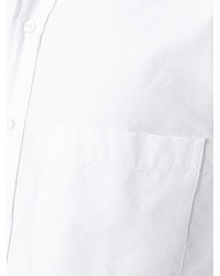 Thom Browne Long Sleeve Shirt With Grosgrain Placket In White Oxford