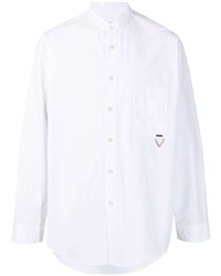 Solid Homme Mandarin Collar Button Up Shirt