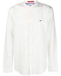 Tommy Jeans Mandarin Collar Logo Embroidered Shirt
