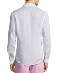 Orlebar Brown Morton Long Sleeve Linen Shirt White