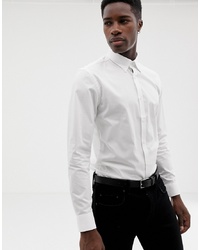 MOSS BROS Moss London Long Sleeve Stretch Skinny Shirt With Collar