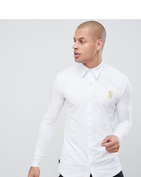 Gym King Muscle Long Sleeve Shirt In White To Asos