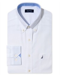 Nautica Dress Shirt White Oxford Long Sleeve Shirt