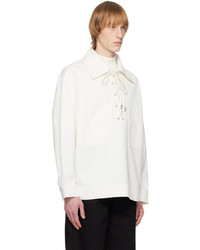 System Off White Lace Up Shirt