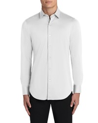 Bugatchi Ooohcotton Tech Solid Knit Button Up Shirt In White At Nordstrom