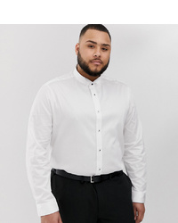 ASOS DESIGN Plus Regular Fit White Shirt With Wing Collar Stud Buttons