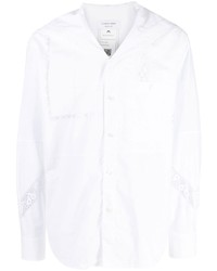 Marine Serre Regenerated Lace Trim Cotton Shirt