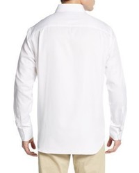Emporio Armani Regular Fit Tonal Striped Cotton Sportshirt