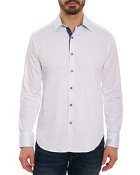 Robert Graham Righteous Solid Stretch Button Up Shirt In White At Nordstrom