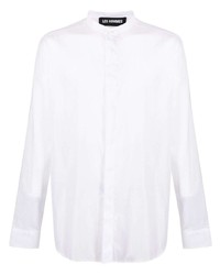 Les Hommes Semi Sheer Band Collar Shirt