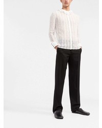 Saint Laurent Semi Sheer Lace Button Up Shirt
