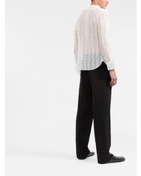 Saint Laurent Semi Sheer Lace Button Up Shirt