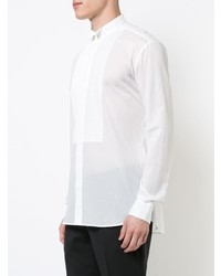 Saint Laurent Semi Sheer Ribbed Plastron Shirt