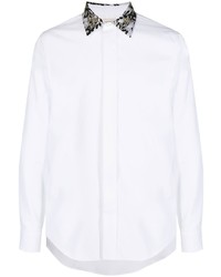 Alexander McQueen Sequin Collar Button Up Shirt