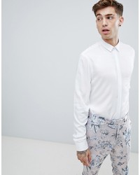 Twisted Tailor Shirt In White Viscose