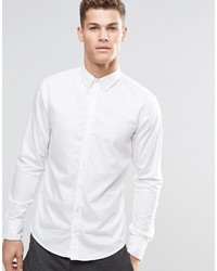 Boss Orange Shirt With Button Down In Slim Fit White