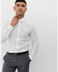 Calvin Klein Skinny Fit Shirt Easy Iron White At Asos