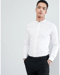 ASOS DESIGN Skinny Sa Shirt With Manderin Collar