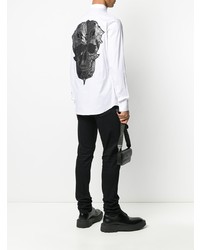 Philipp Plein Skull Embroidered Long Sleeve Shirt
