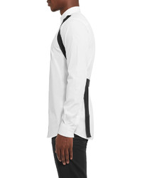 Givenchy Slim Fit Button Down Collar Cotton Poplin And Webbing Shirt