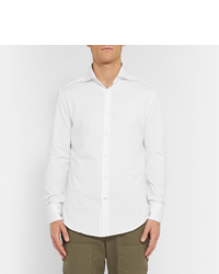 Brunello Cucinelli Slim Fit Spread Collar Cotton Jersey Shirt