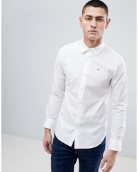 Tommy Jeans Slim Fit Stretch Shirt In White
