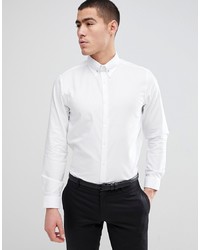 Burton Menswear Slim Shirt With Pin Collar In White