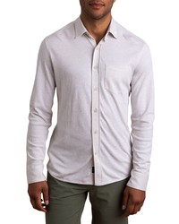 Faherty Solid Cotton Knit Button Up Shirt