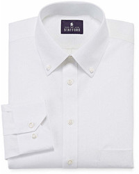 Stafford Stafford Long Sleeve Broadcloth Linen Look Dress Shirt