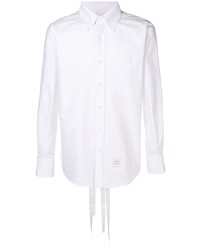 Thom Browne Straight Fit Lace Up Oxford Shirt