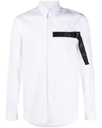 Les Hommes Strap Detail Long Sleeve Shirt