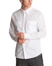 KARL LAGERFELD PARIS Stretch Cotton Button Up Shirt