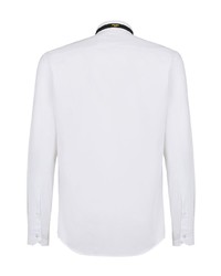 Fendi Stripe Logo Band Collar Shirt