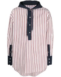 BLUEMARBLE Stripe Pattern Hooded Shirt