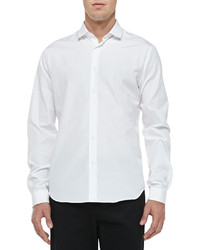Valentino Stud Collar Button Down Shirt White
