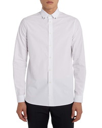 Valentino Stud Collar Cotton Poplin Button Up Shirt